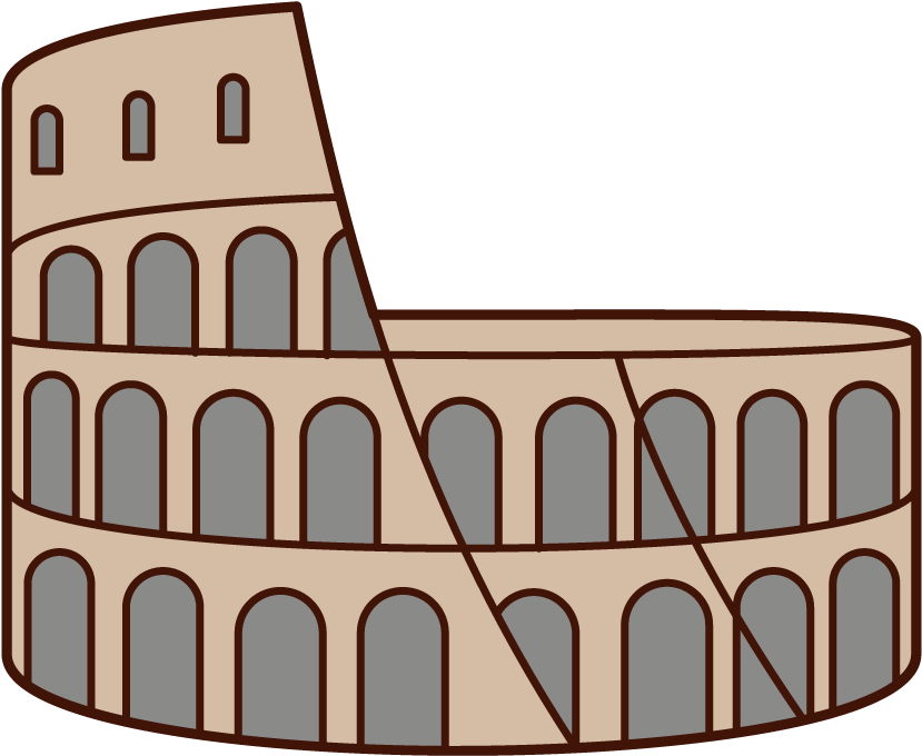 Illustration Of The Colosseum - Floridablanca's Park Clipart (1247x1086), Png Download