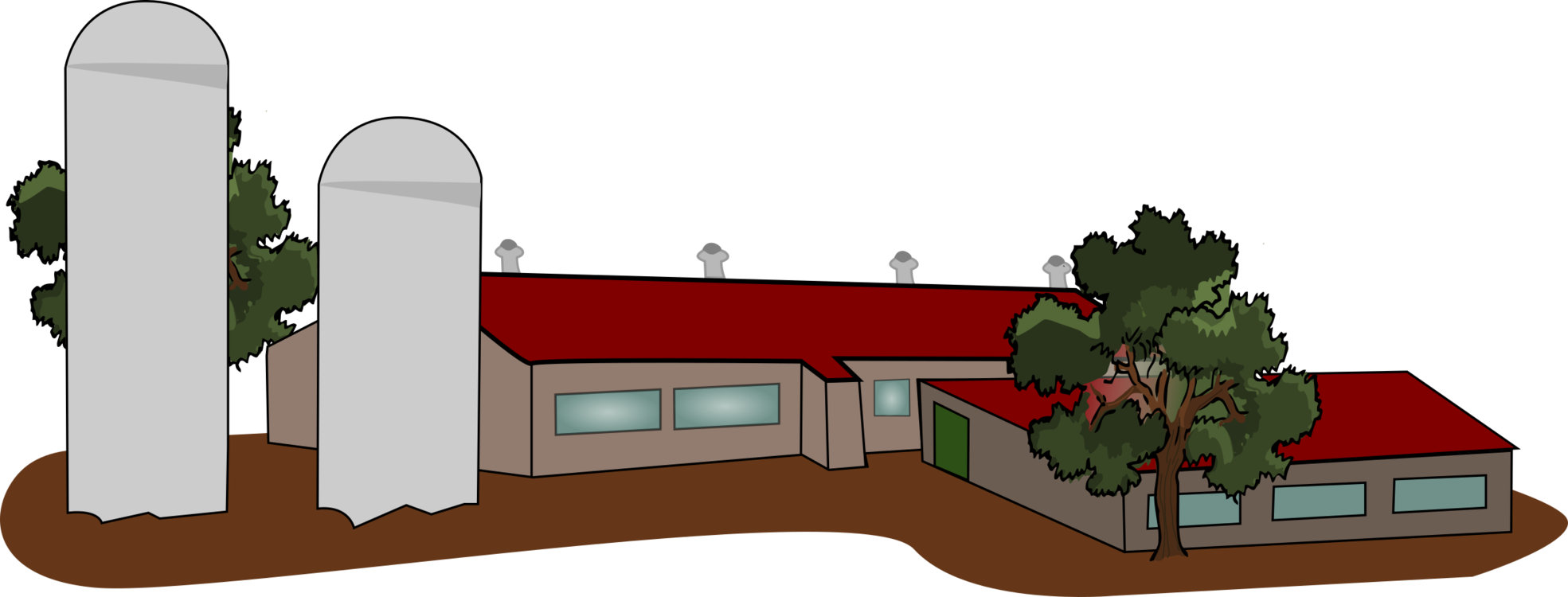 House,angle,intensive Animal Farming - Industrial Farm Clip Art - Png Download (1969x750), Png Download