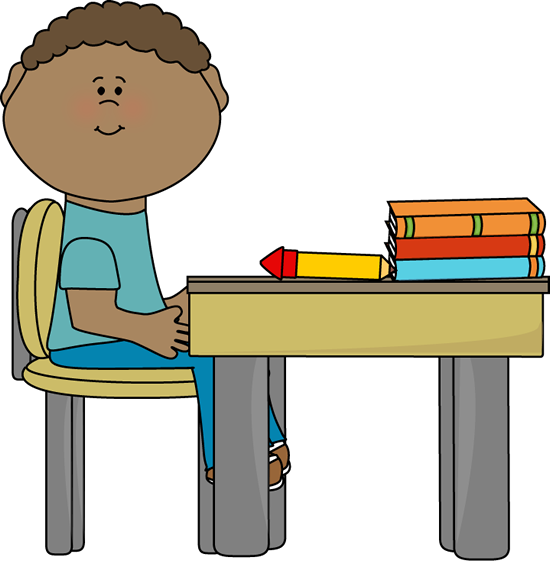 Sitting At Desk Clipart - Png Download (550x561), Png Download