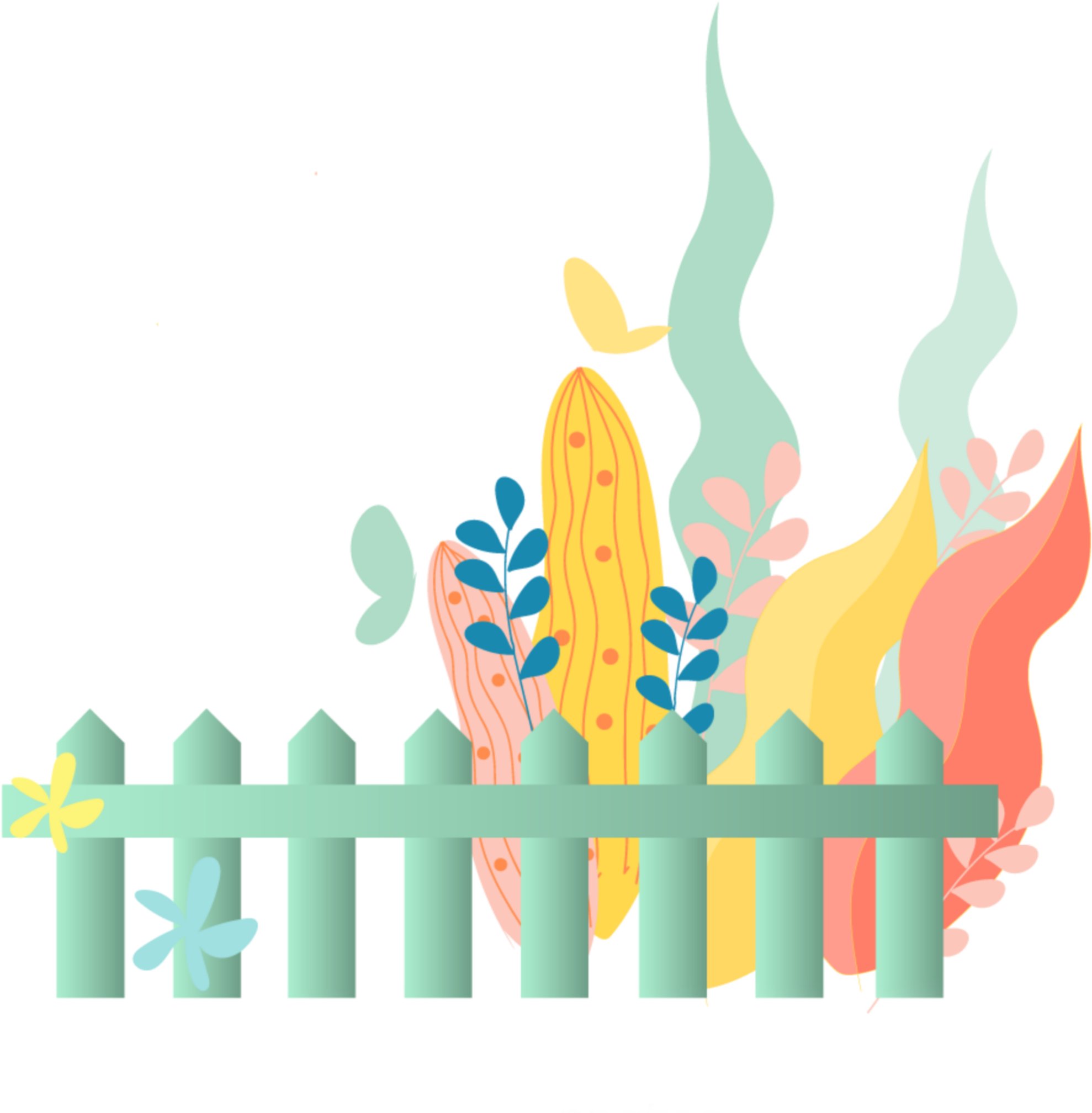 #ftestickers #watercolor #fairytales #fence #flowers - Illustration Clipart (2289x2289), Png Download