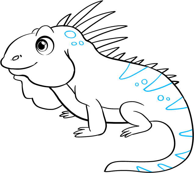 How To Draw Iguana - Easy Iguana Drawing Clipart (680x678), Png Download