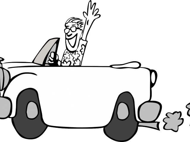 Driving Clipart Black And White - Png Download (640x480), Png Download