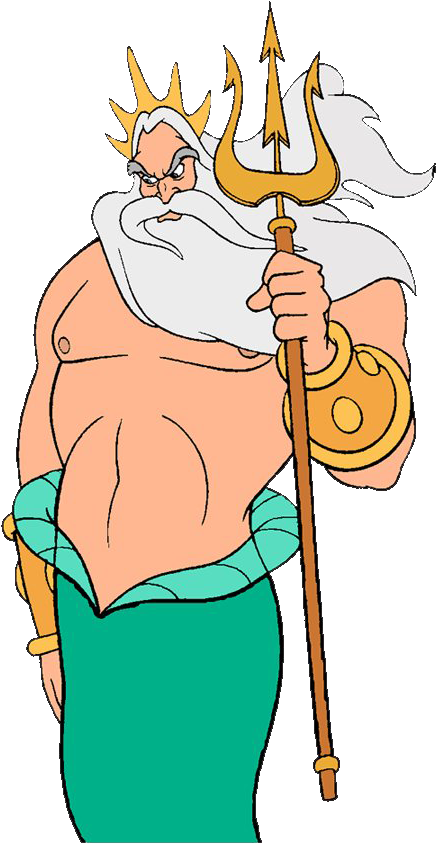 King Triton Trident Png Clipart - King Triton Little Mermaid Png Transparent Png (860x884), Png Download