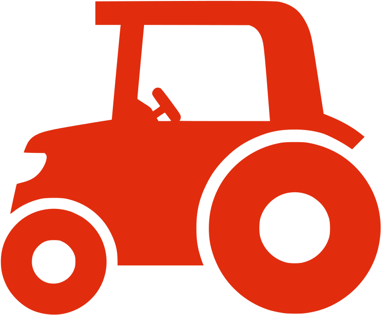 Tractor Png Silhouette - Tractor Icon Red Clipart (783x647), Png Download