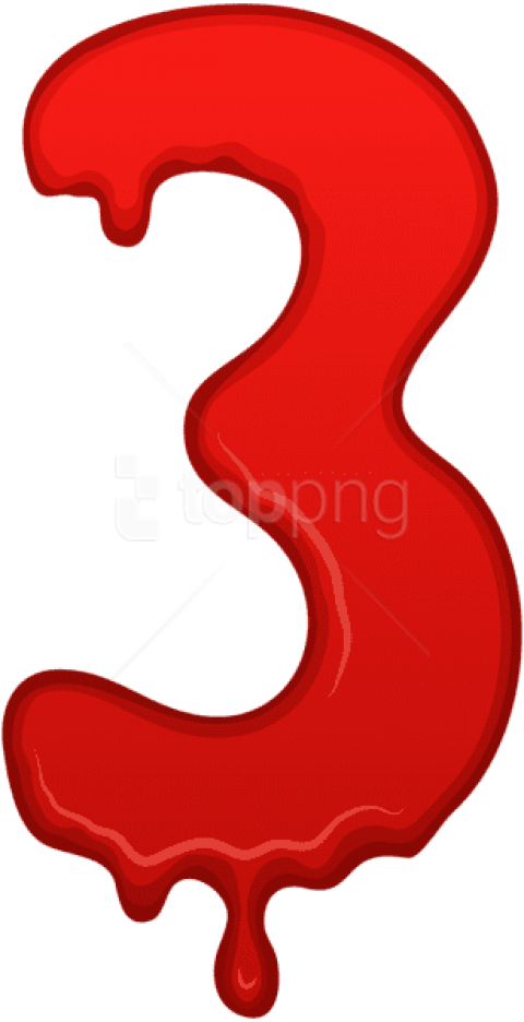 Free Png Download Bloody Number Three Clipart Png Photo - Bloody Number 3 Png Transparent Png (480x936), Png Download