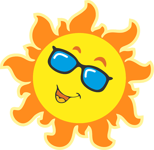 Summer Sun With Sunglasses Clipart (600x587), Png Download