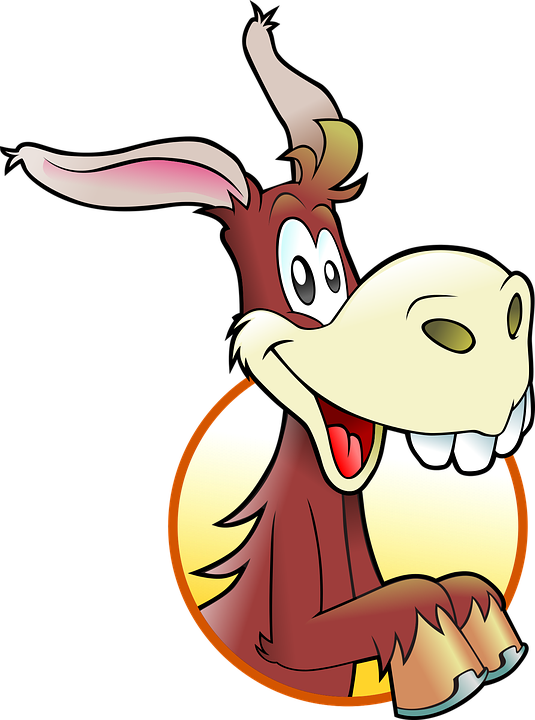 Funny Donkey Cartoon Clipart (535x720), Png Download