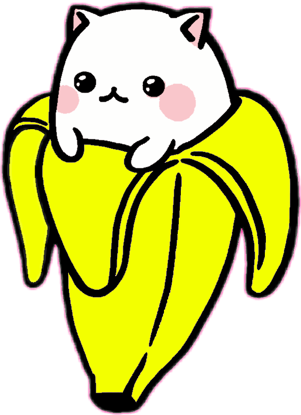 banana cat kitty cute yellow tropical catnana Anime Cute