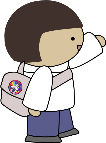 Waving Comic Girl - Karakter Komik Png Clipart (600x600), Png Download