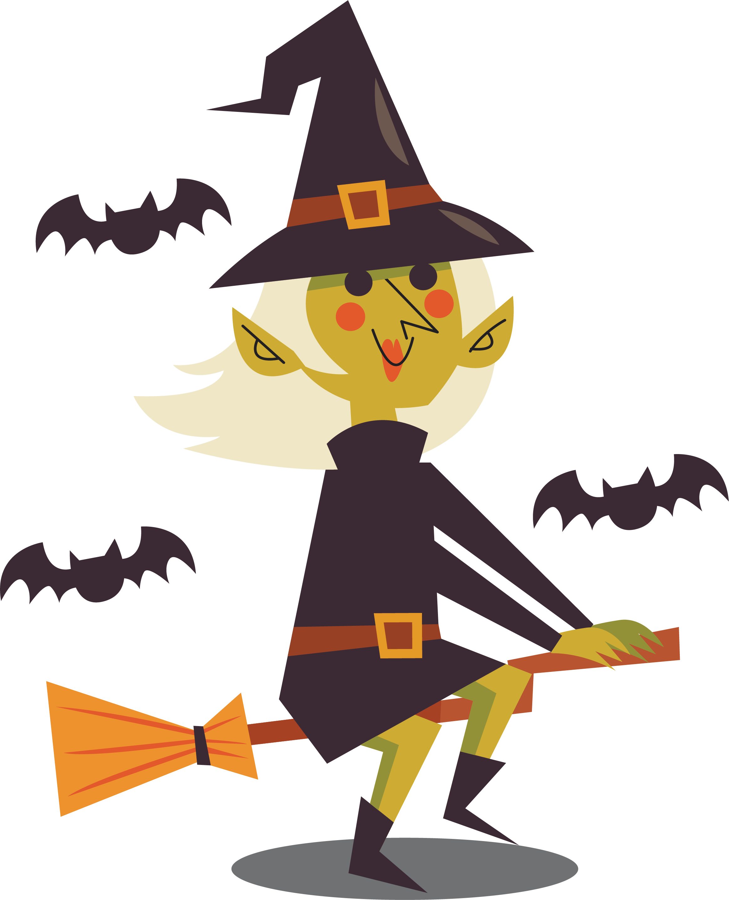 Witch"s Broom Witch"s Broom - Witchcraft Cartoon Transparent Png Clipart (2327x2872), Png Download