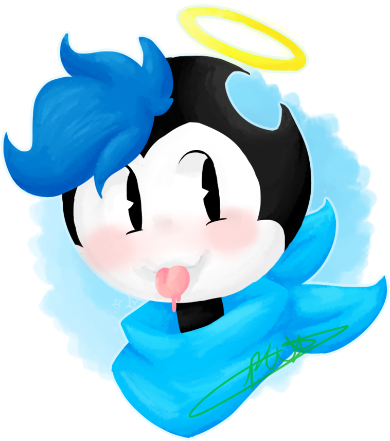 Transparent Blue Angels Png - Zendy The Half Angel Demon Clipart (758x857), Png Download