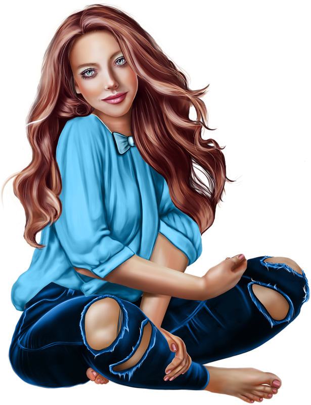 3d Girl, 3d Artist, Girls Clips, Glam Girl, Girly, - Girls 3d Clipart - Png Download (615x800), Png Download