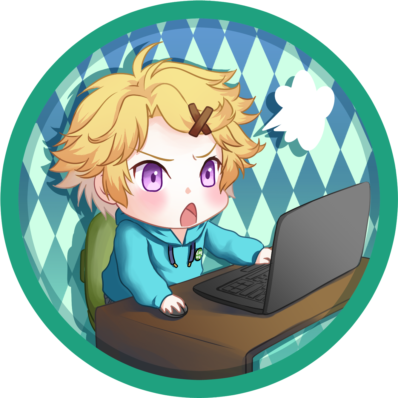 Mystic Messenger Yoosung Playing Clipart (1417x1417), Png Download