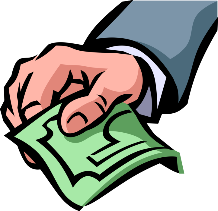 Vector Illustration Of Hand Offers Payment Cash Dollar - Cash Clipart - Png Download (722x700), Png Download