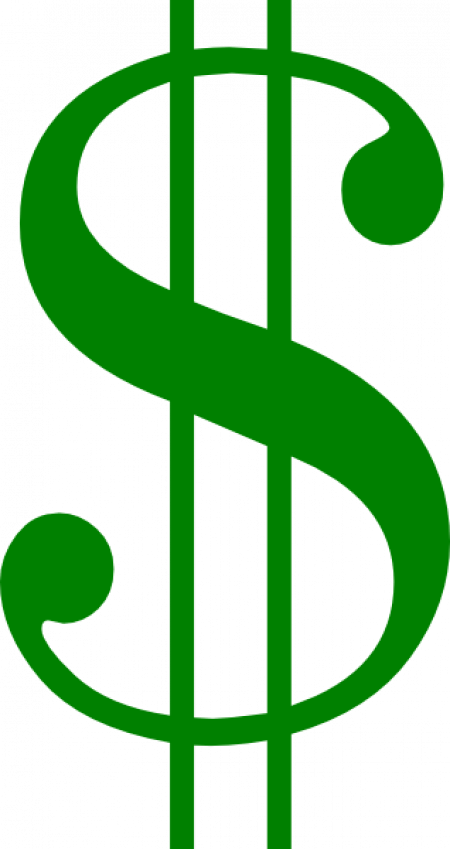 Dollar Icon Clipart Banner Black And White Stock Blank - Money Dollar Sign Png Transparent Png (450x849), Png Download