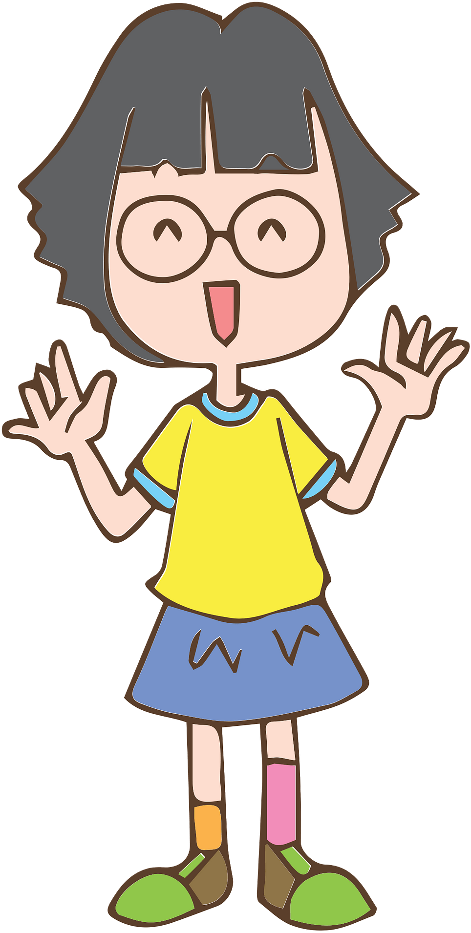 Kids With Glasses Clipart - Png Download (992x1920), Png Download