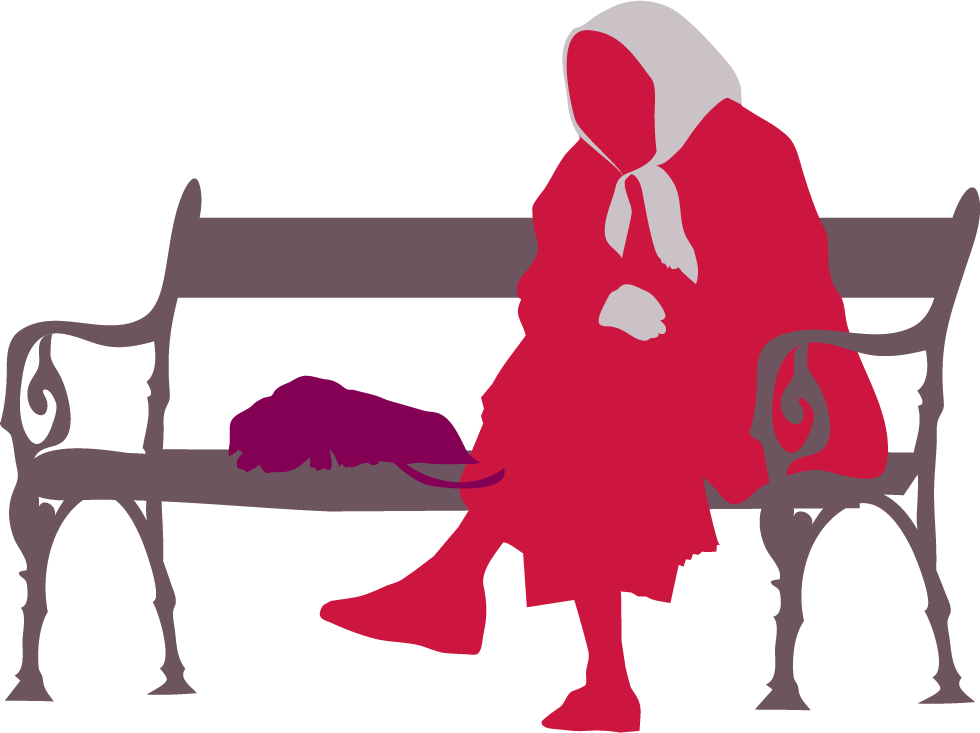 Old Lady Sitting Silhouette Transparent Clipart (980x733), Png Download