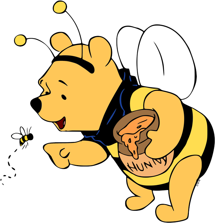 Winnie The Pooh Dressed As A Bee Clipart Full Size