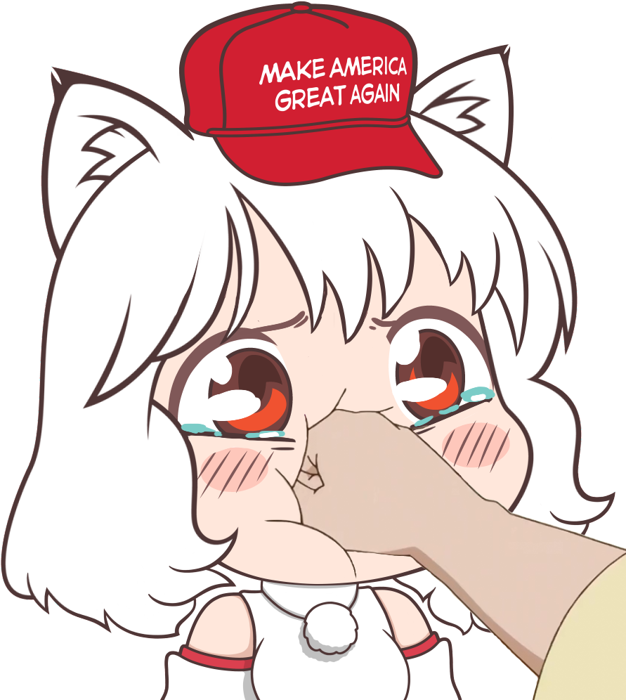 Make America Great Again Face Cartoon White Nose Facial - Maga Hat Anime Girl Clipart (900x1000), Png Download