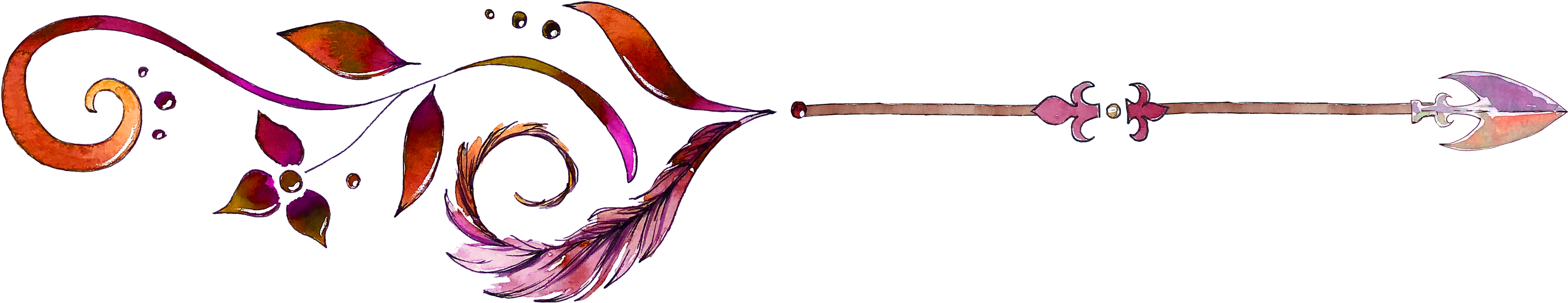 #arrow #watercolor #watercolour #boho #hipster #ftestickers - Illustration Clipart (4238x1236), Png Download