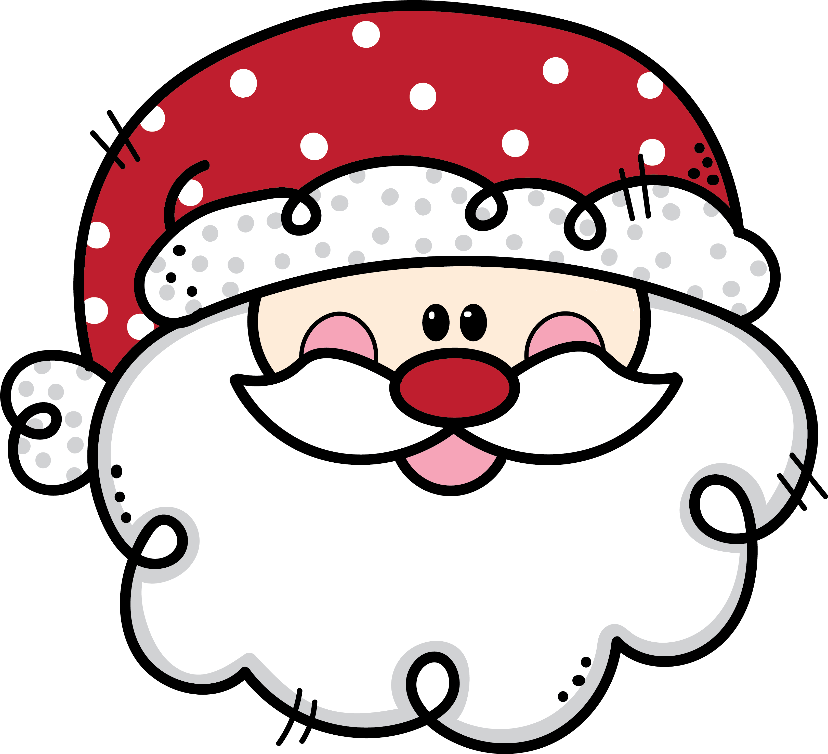 Santa Face - Santa Face Clipart Png Transparent Png (3412x2957), Png Download