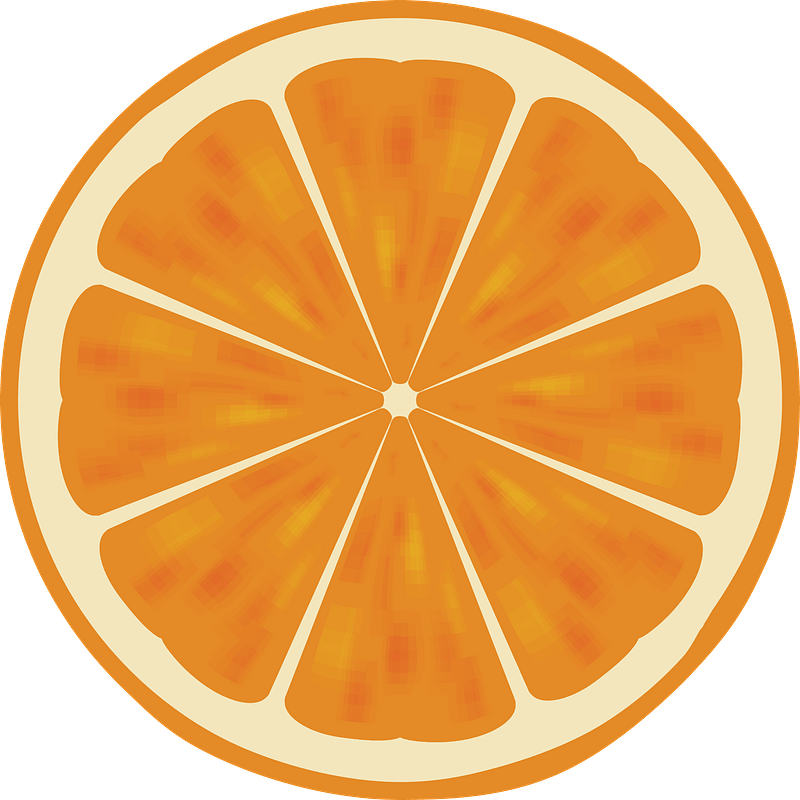 Symmetry,area,food - Png Transparent Orange Slice Clipart (750x750), Png Download