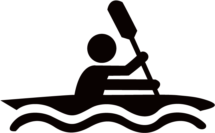 Kayaking Clipart Black And White - Png Download (752x675), Png Download