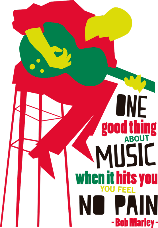 Bob Marley Music Wall Quote Sticker - Sale Banners Clipart (555x800), Png Download