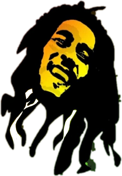 Bob Marley Sticker Design Clipart (459x779), Png Download