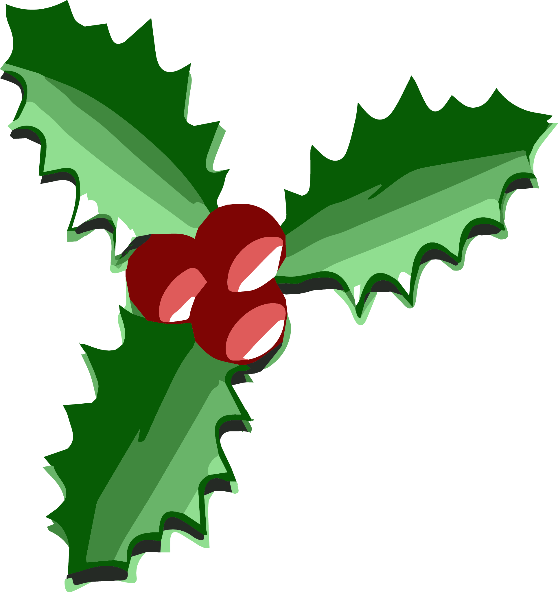 Clipart Christmas Flowers - Png Download (1929x2046), Png Download