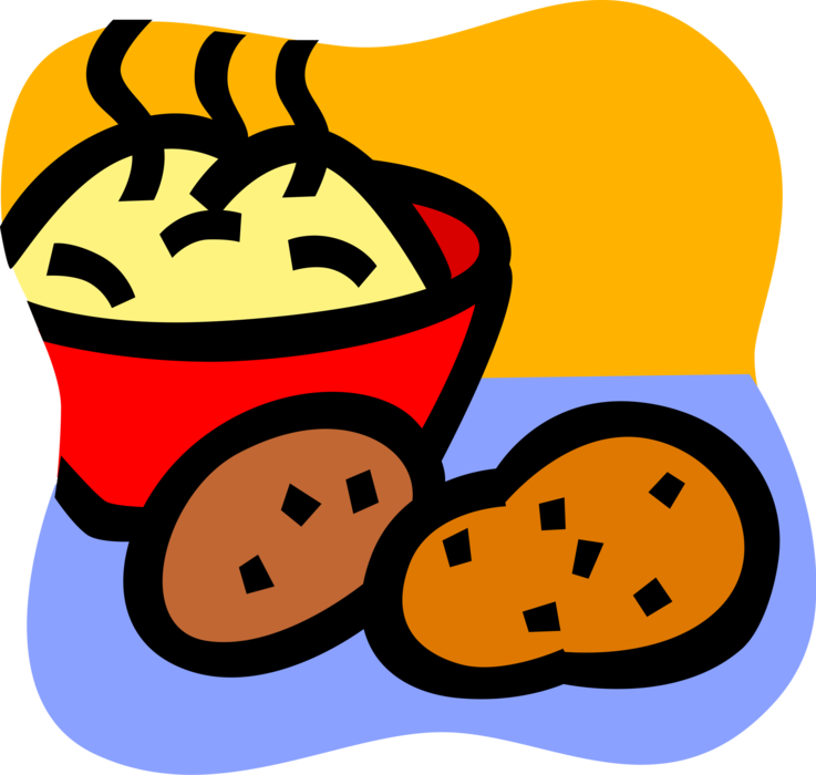 Vector Illustration Of Starchy Edible Tuber Potato - Mashed Potatoes Clip Art - Png Download (737x700), Png Download