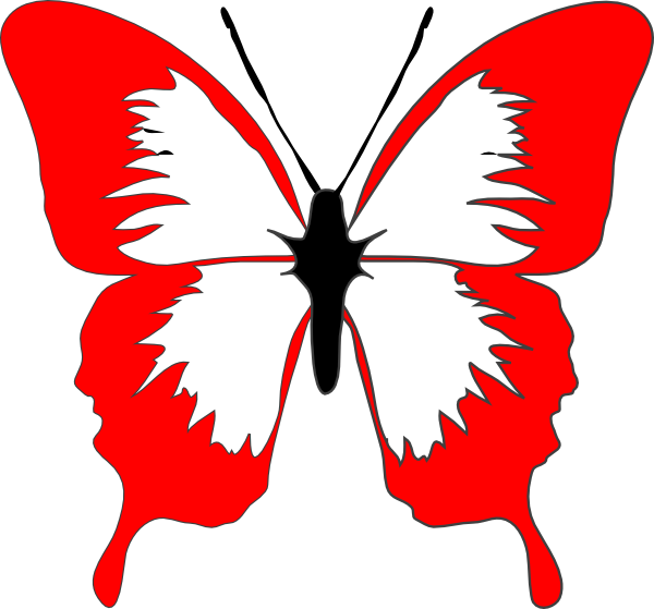 Transparent Asterisk Clipart - Black And White Clip Art Design Butterfly - Png Download (600x559), Png Download
