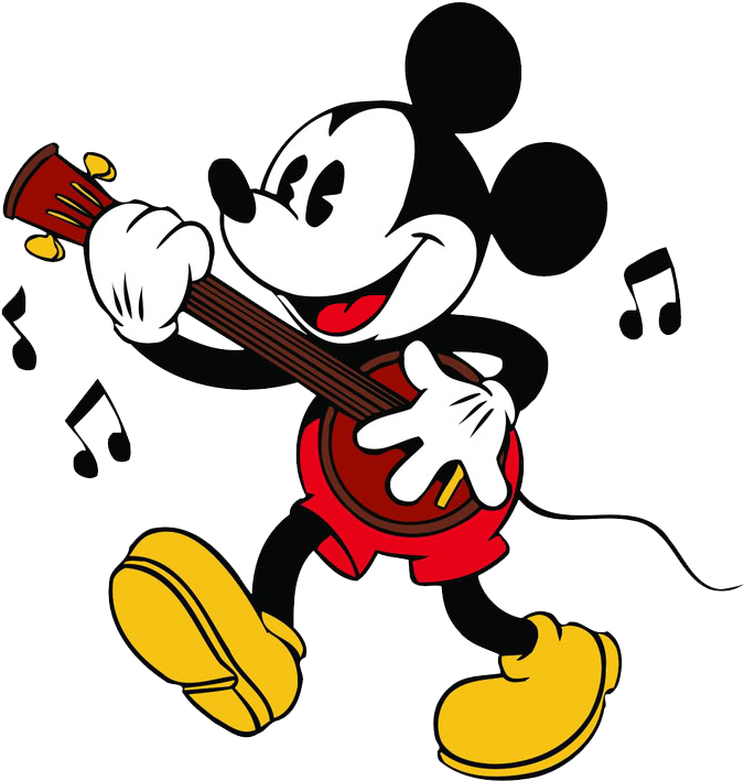 Mickey Mouse Clipart Parade - Mickey Mouse Playing Instruments - Png Download (703x735), Png Download