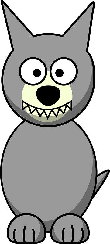 Cartoon Wolf Clipart - Wolf Cartoon Clip Art - Png Download (362x800), Png Download