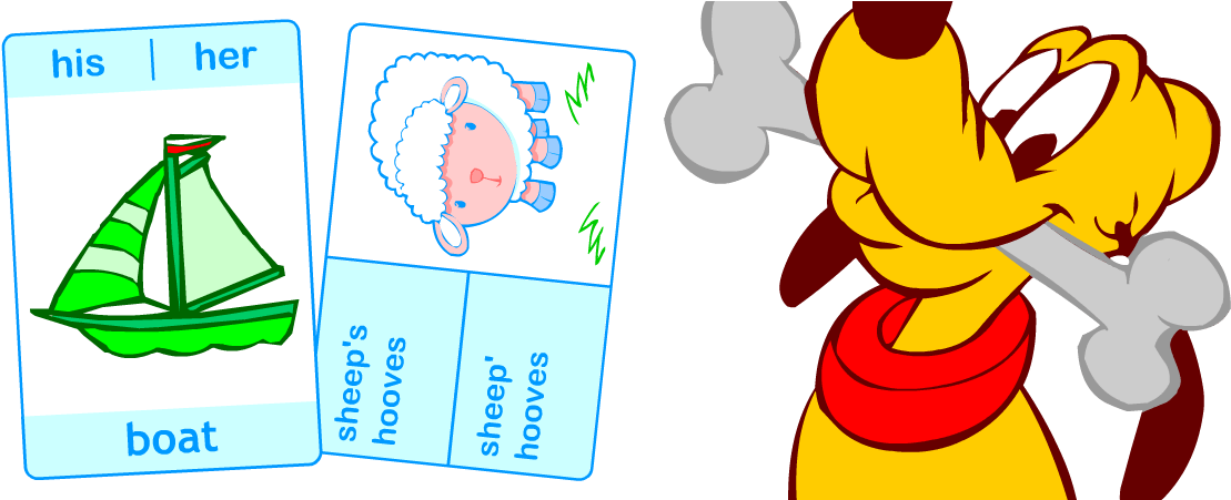 Printable Games To Practise English Possessive Nouns - Cartoon Clipart (1200x450), Png Download