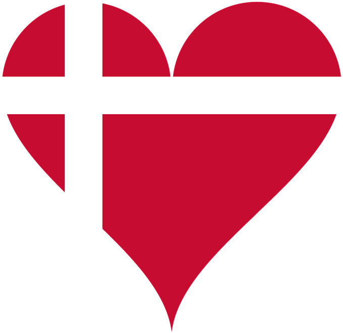 Heart Love Flag Denmark Red Cross Europe - Flag Clipart (679x659), Png Download