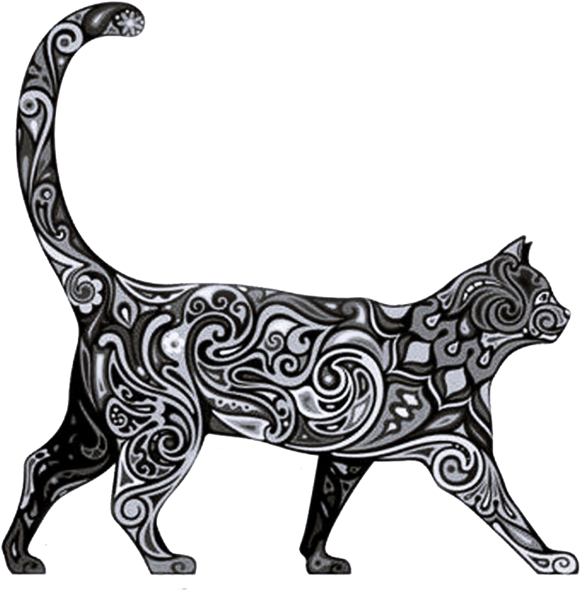 Abstract Cat Png Clipart - Black Shirt Design Png Transparent Png (1050x1050), Png Download