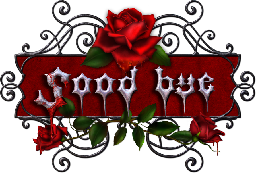 Goodbye Clipart Bye - Gothic Roses - Png Download (900x609), Png Download