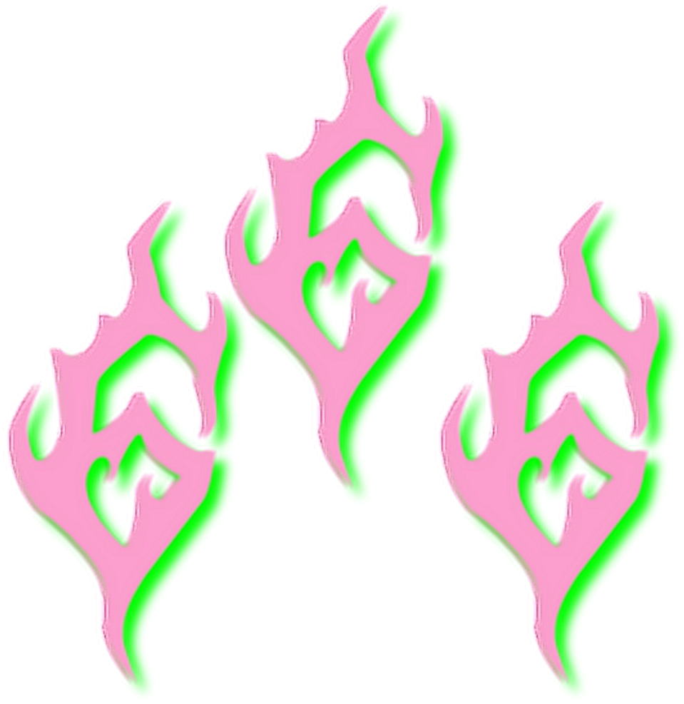 #666 #pink #green #flames #devil #satan #satanist #goth - 666 Png Clipart (959x987), Png Download