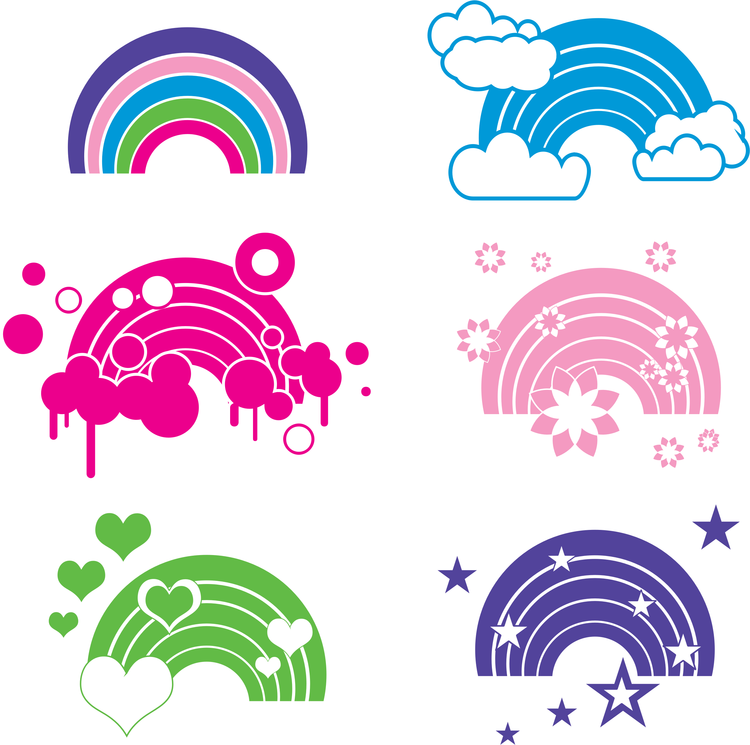 Clipart - Pink And Purple Rainbow Clipart - Png Download (2386x2369), Png Download
