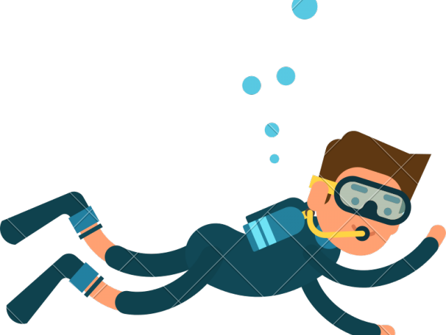 Diver Cartoon - Cartoon Diver Free Clipart - Png Download (640x480), Png Download