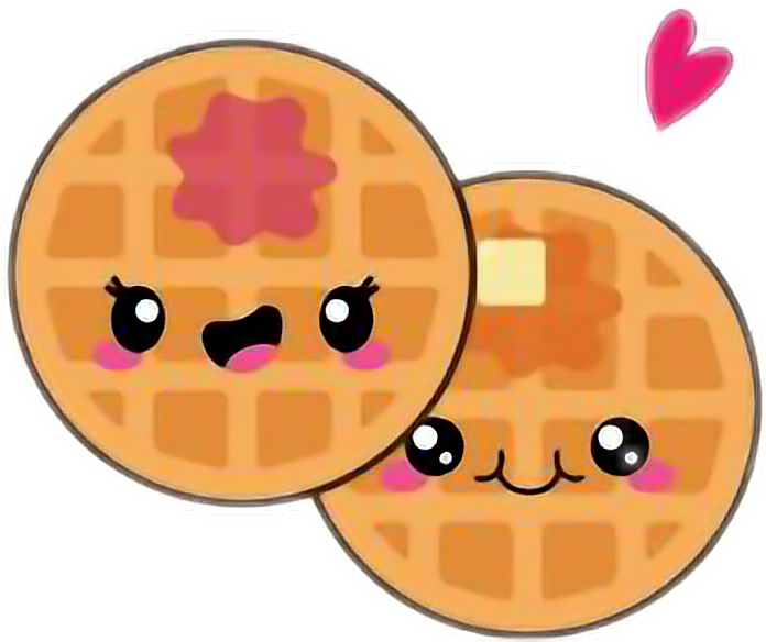 #food #kawaiifood #kawaii #waffles #kawaiiwaffles - Kawaii Food Clipart - Png Download (696x584), Png Download
