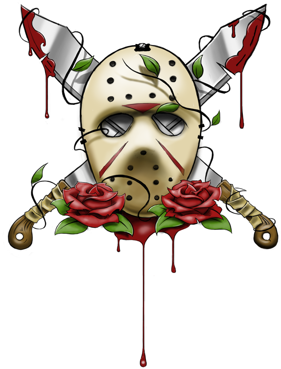 Horror Clipart Casper - Jason Voorhees Mask Tattoo Design - Png Download (574x753), Png Download
