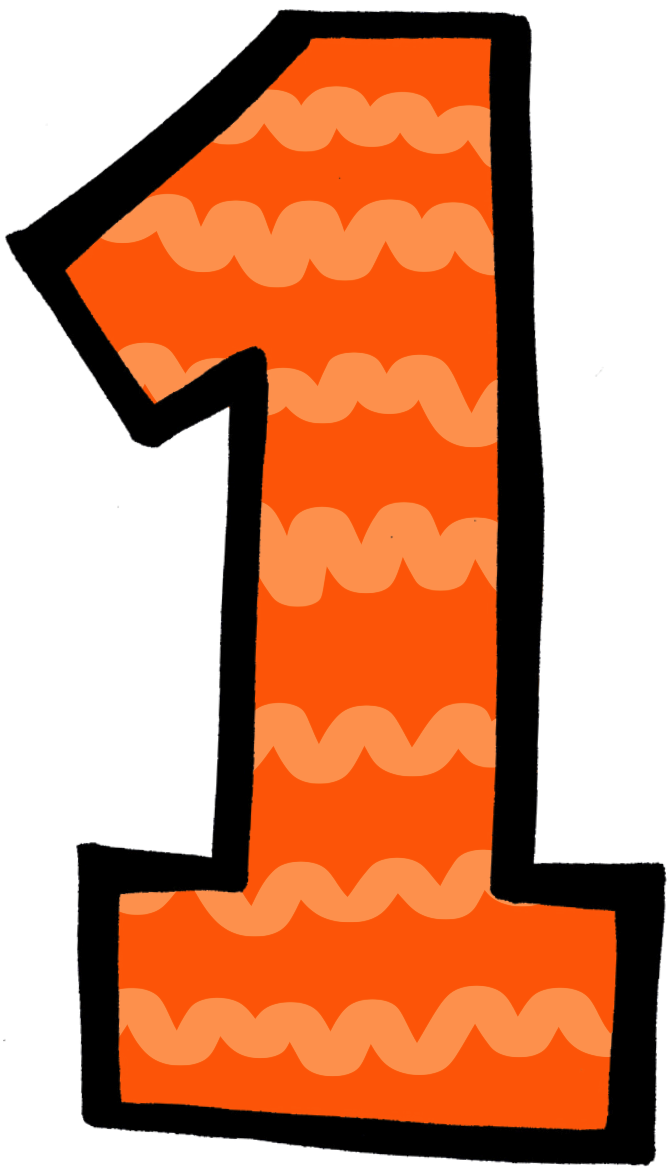 Orange Clipart Number - Number 1 Clipart Png Transparent Png (671x1173), Png Download