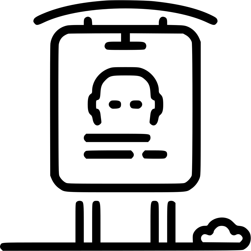 Billboard Cartoon Png - Small Billboard Icon Clipart (981x982), Png Download