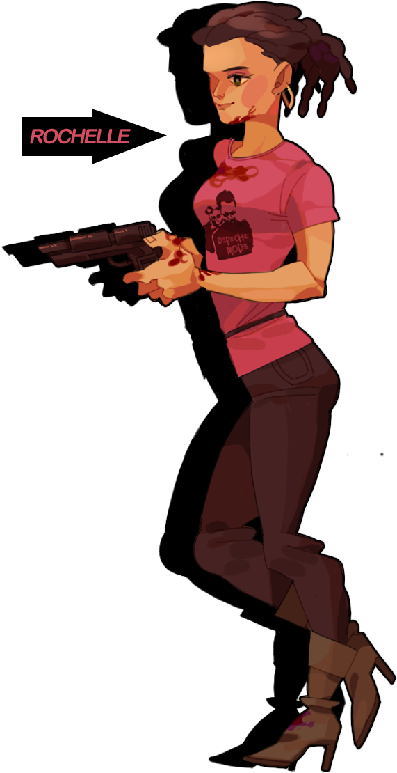 Nick Rochelle Left 4 Dead 2 Coach Ellis - Rochelle Left For Dead 2 Clipart (571x1110), Png Download