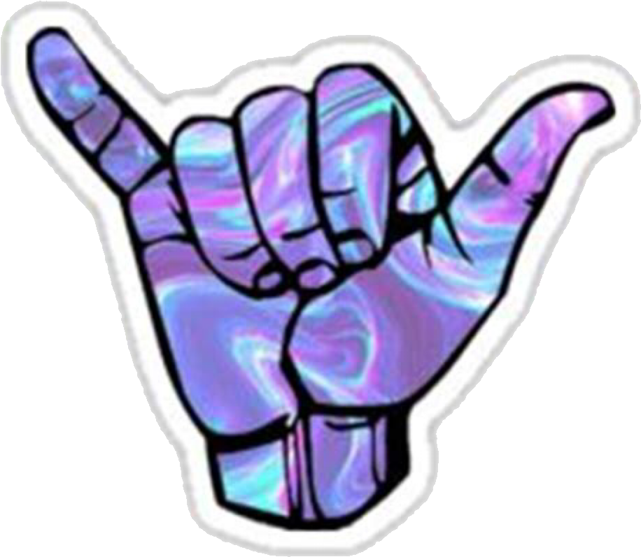 #shaka #vsco #aloha #beach #aesthetic #tumblr #holo Clipart (935x1024), Png Download