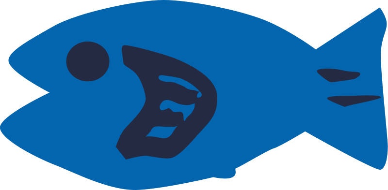 Fish - Blue Cartoon Fish Clipart (800x393), Png Download