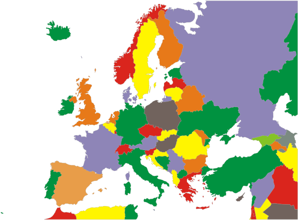 Political Map Of Europe Restored - Europe Average Age Map Clipart (600x600), Png Download
