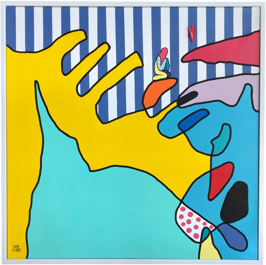 À Espera De Um Toró , 2016 Acrylic And Origami On Canvas Clipart (1000x985), Png Download